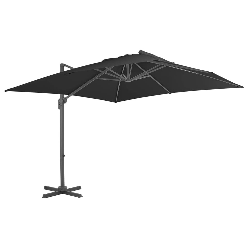 Parasol avec base portable 3 x 3 m anthracite