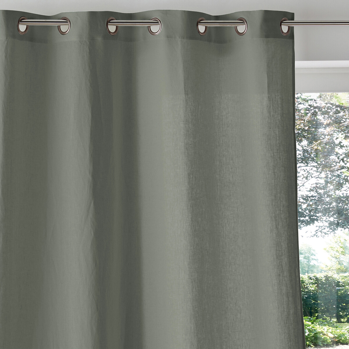 LA REDOUTE INTERIEURS<br>Cortina de linho lavado com ilhós Onega