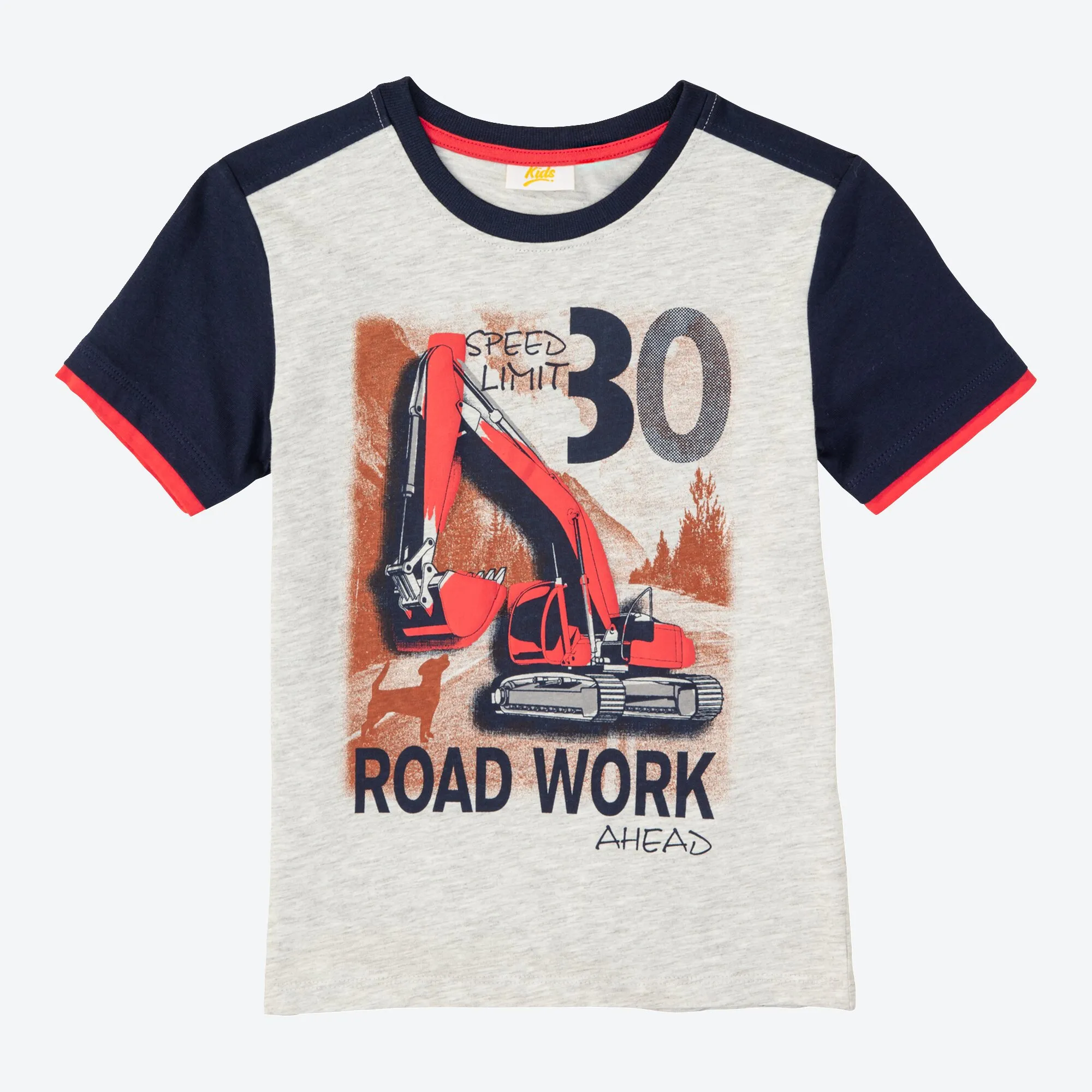 Jungen-T-Shirt mit Bagger-Frontaufdruck