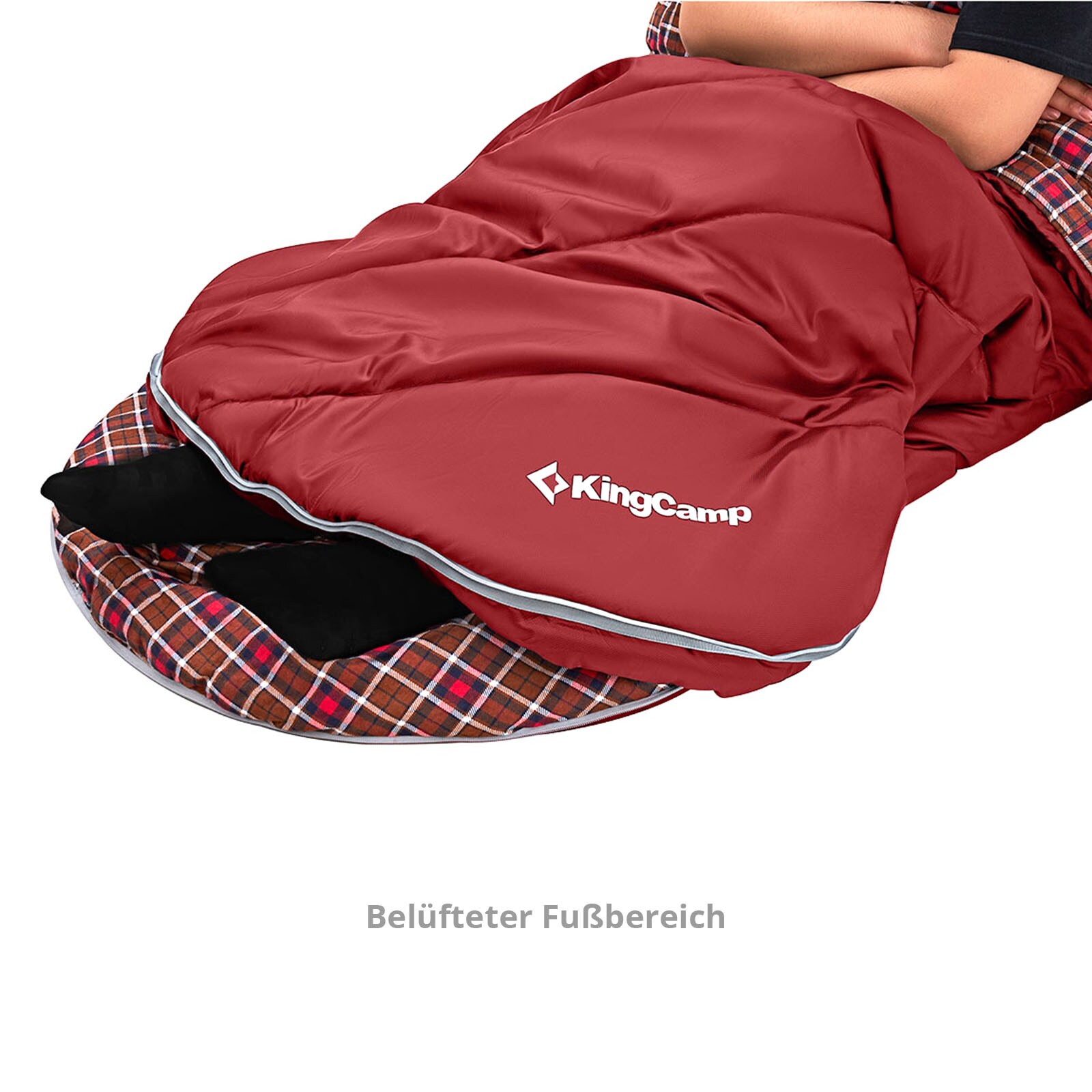 KINGCAMP Deckenschlafsack Freespace 250 Winter Schlafsack Breit Baumwolle -8°C Farbe: black