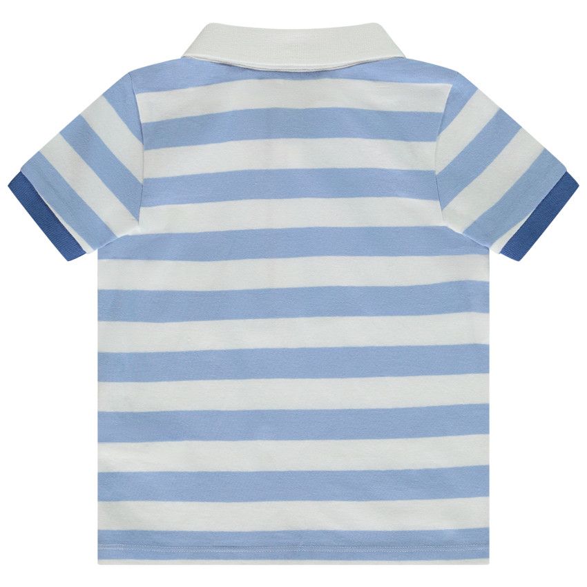Polo manches courtes rayé print arty pour bébé garçon - Bleu
