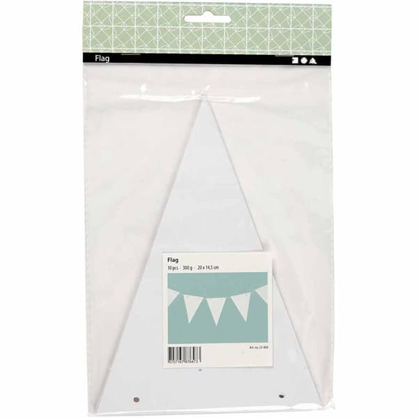 Flagg, H: 20 cm, B: 14,5 cm, 300 g, hvit, 10 stk./ 1 pk.