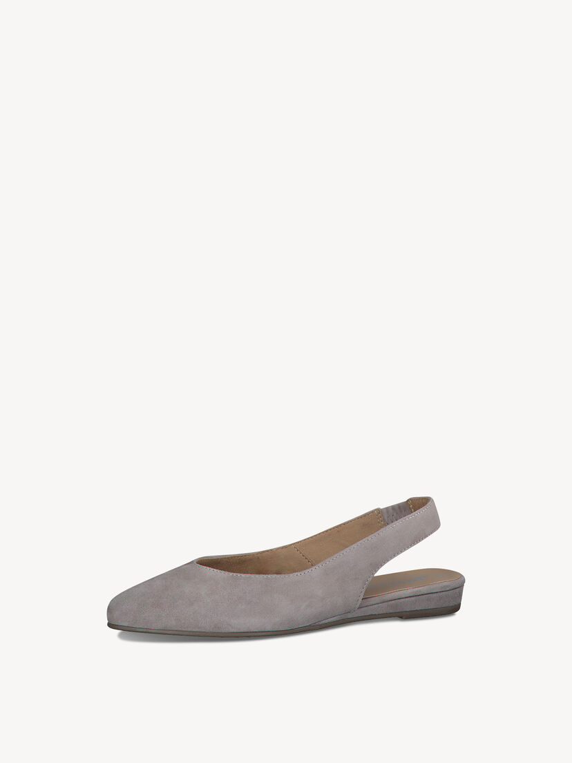 Leren Slingballerina’s - beige
