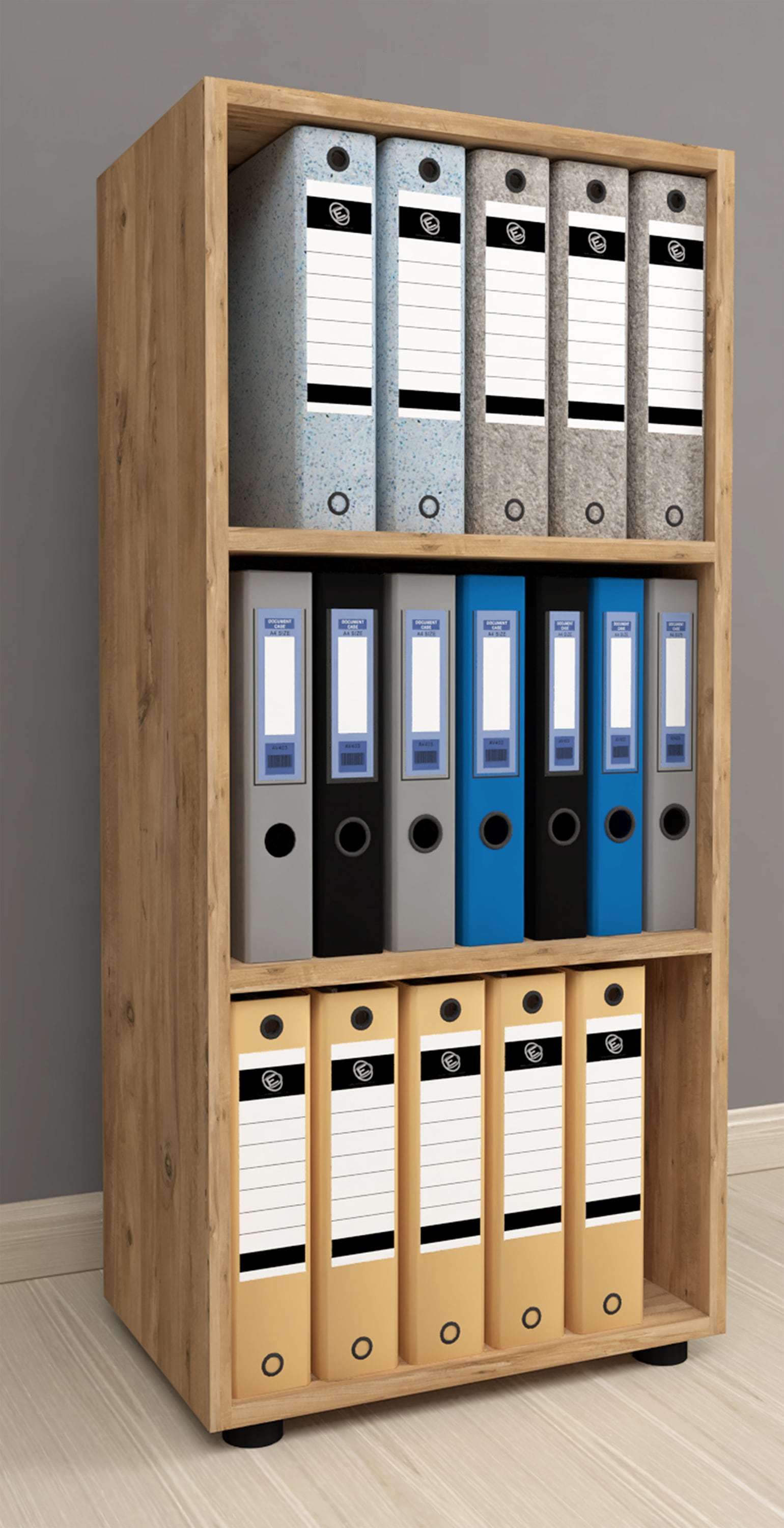 VCM Holz Büro Stand Regal Bücher Ordner Aktenregal Ordnerregal Bücherregal Ulas 3f