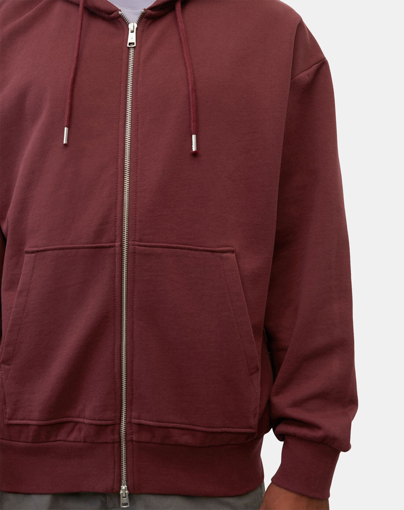 Marc O'Polo Sweat zippé à capuche 100% Coton Bio bordeaux