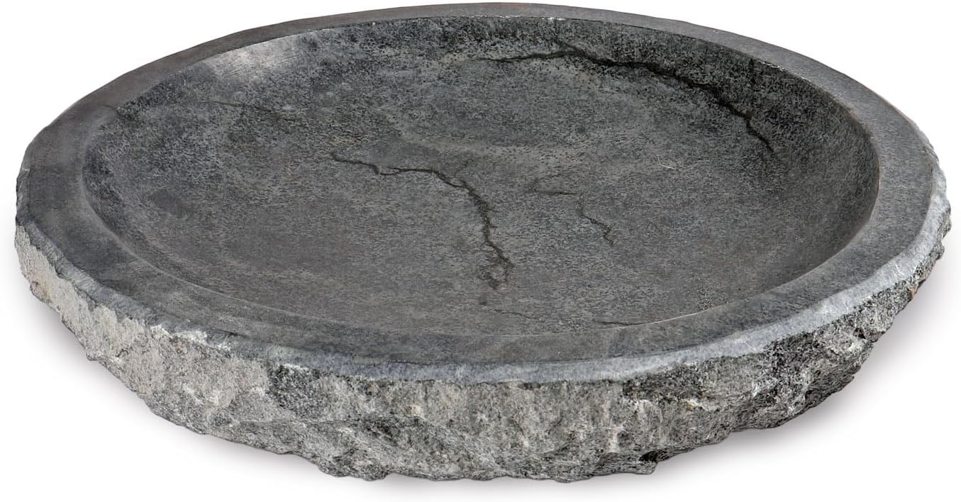 Naturstein Wasserschale GVT2 aus Granit Ø 46cm Vogeltränke groß Garten Stein Boden Vogel Bad frostfest