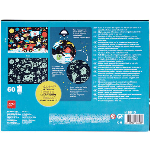 Apli kids puzzel glow in the dark   poster - ruimte - 60st