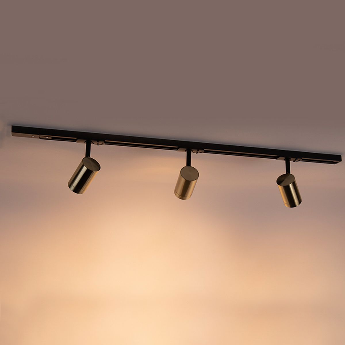 Modern railsysteem met 3 spots goud 1-fase  - Iconic Jeana