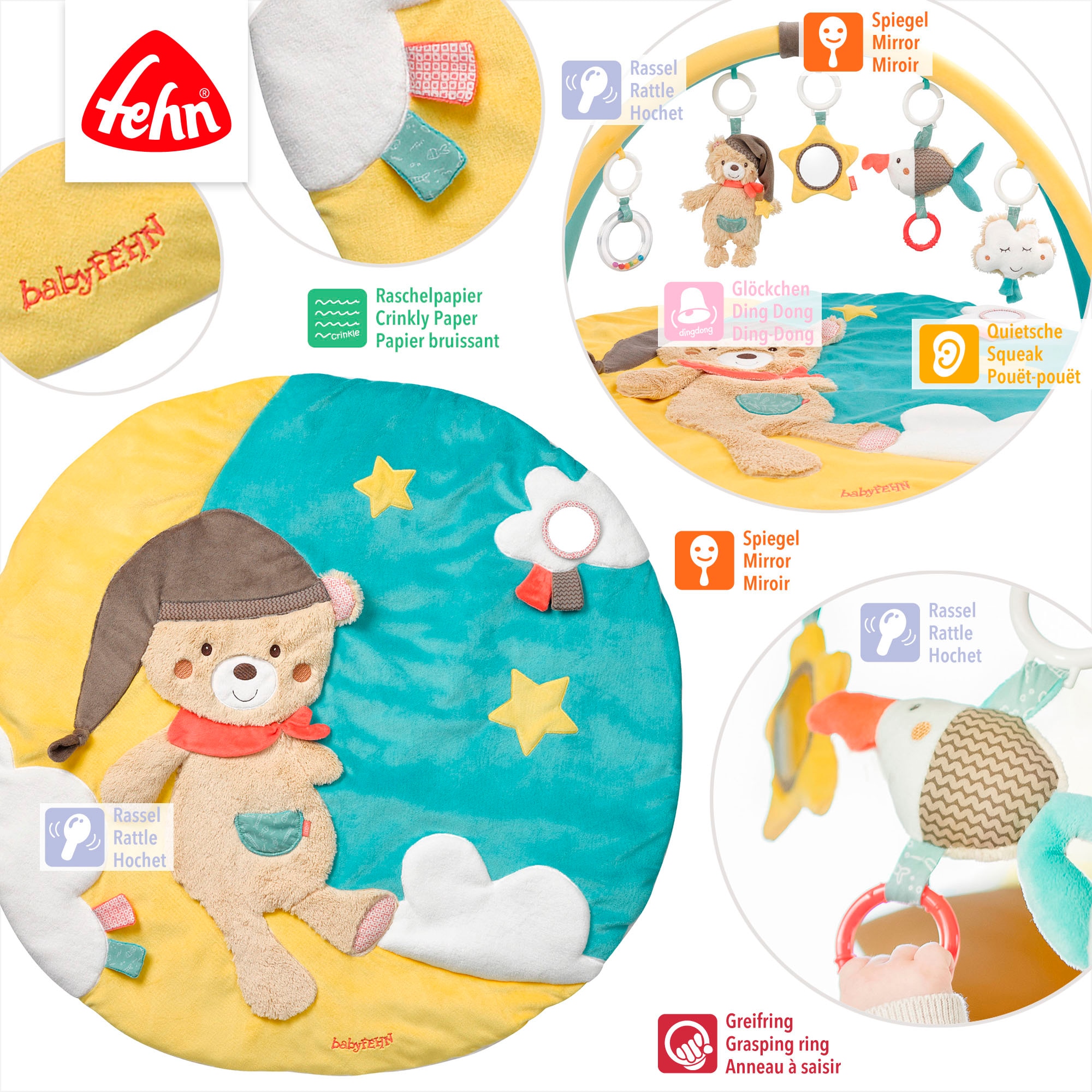 Fehn Spielbogen »Bruno, 3-D-Activity-Decke« mit Krabbeldecke