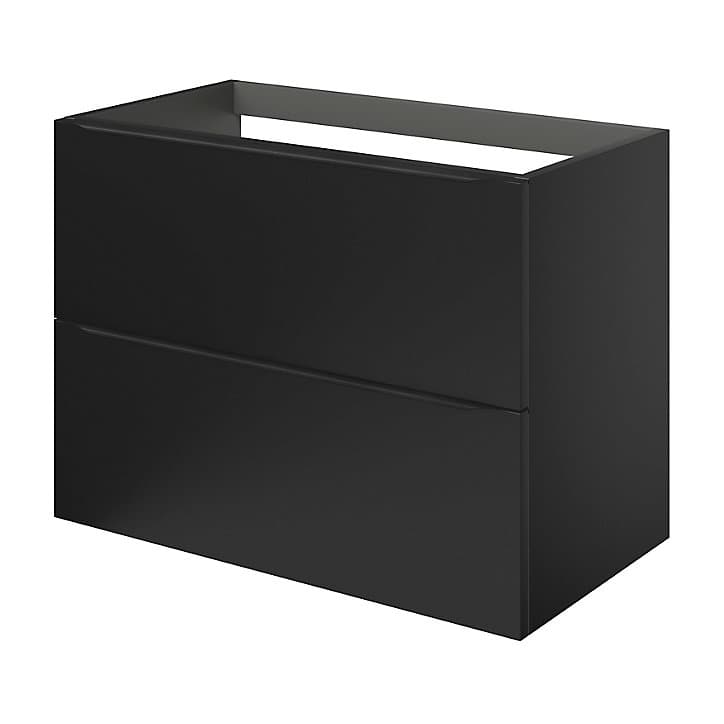 Meuble sous vasque à suspendre GoodHome Imandra noir mat L. 80 x H. 60 x P. 45 cm