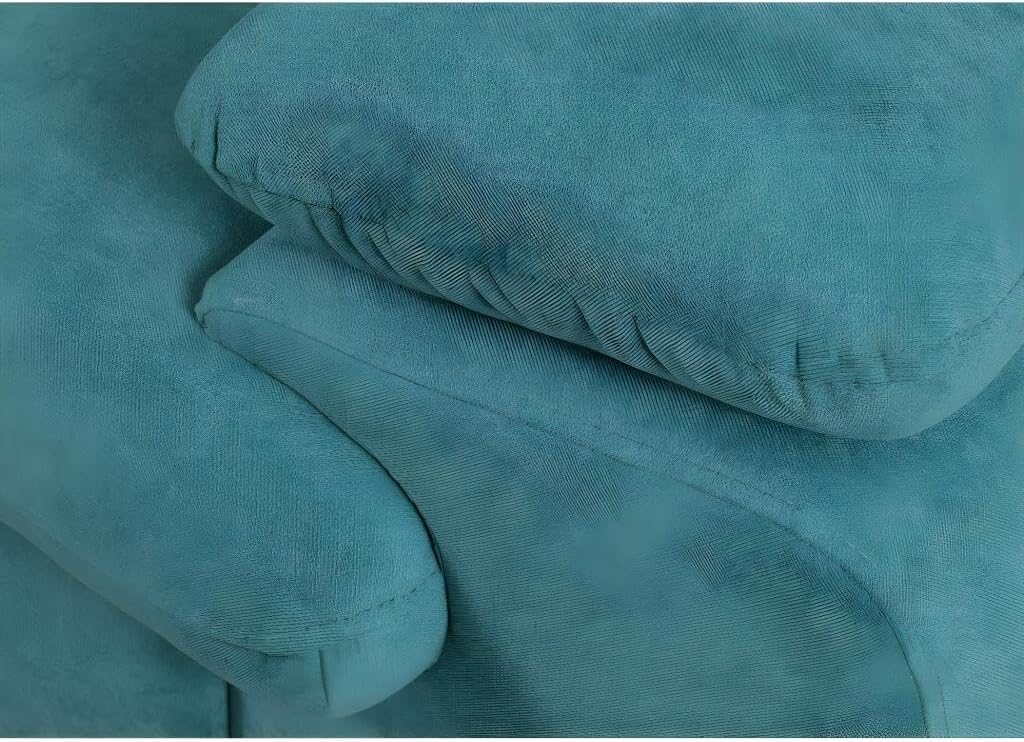 Vente-unique-Ecksofa mit Schlaffunktion & Bettkasten - Ecke Links - Türkis - Fabien