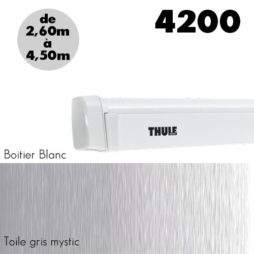 Store THULE Omnistor 4200 Blanc Voile Gris Mystic de 2,60 à 4,50 m