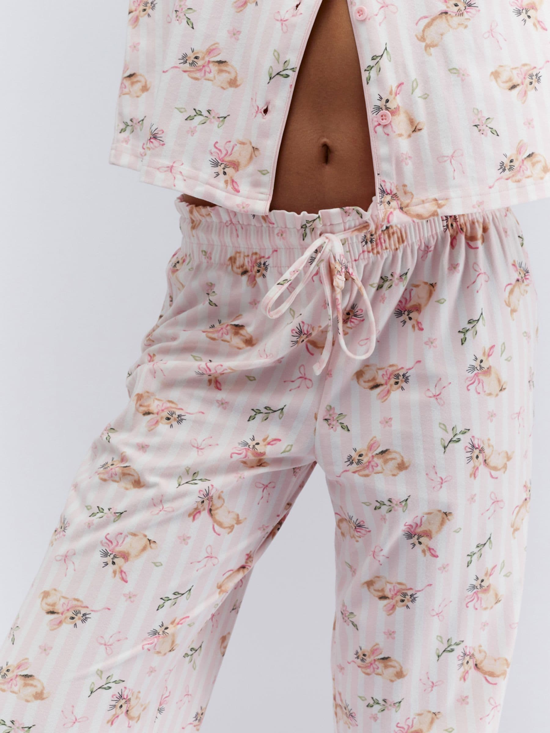 Wit/roze konijnenprint - Boux Avenue Pyjamas In a Bag