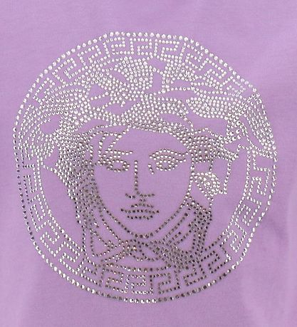 Versace T-Shirt - Medusa Strass - Baby Violet m. Kristalle