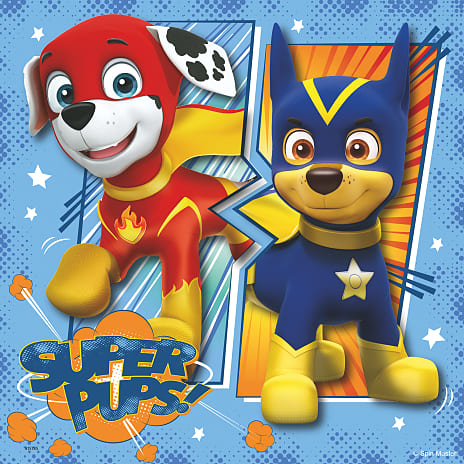 Paw Patrol Super Pups puslespil - 3x49 brikker