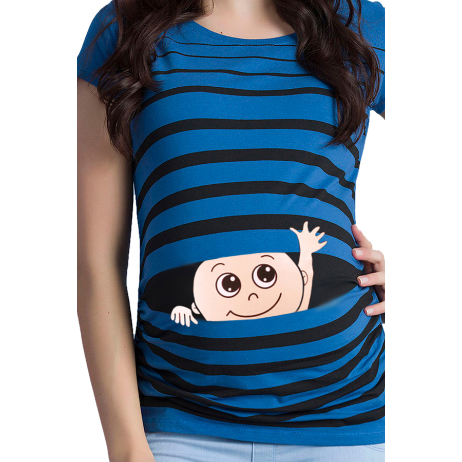 M.M.C. Umstandsshirt Winke Winke mit Motiv Dunkelblau