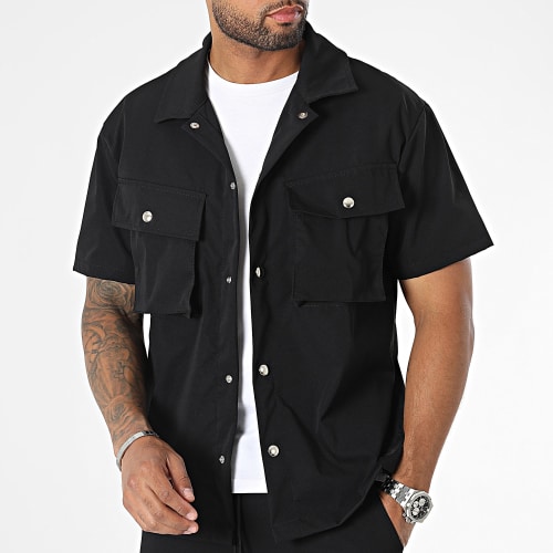 Ensemble Chemise Manches Courtes Et Short Jogging Noir