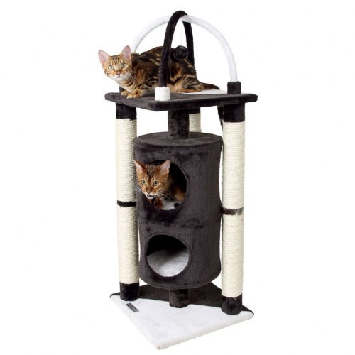 Árvore para gatos Kerbl Onyx, preta e branca.