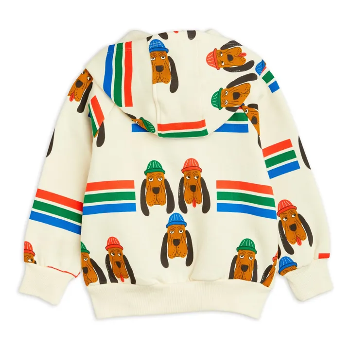 Mini Rodini Hoodie Coton Bio Chien | Ecru