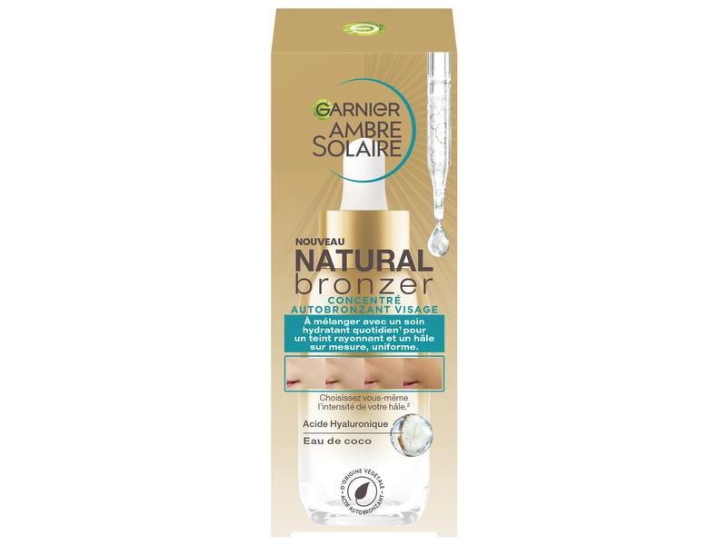 Garnier Ambre Solaire Selbstbräuner Self Tan Face Drops 30 Selbstbräunungs-Konzentrat versorgt die Haut mit Feuchtigkeit