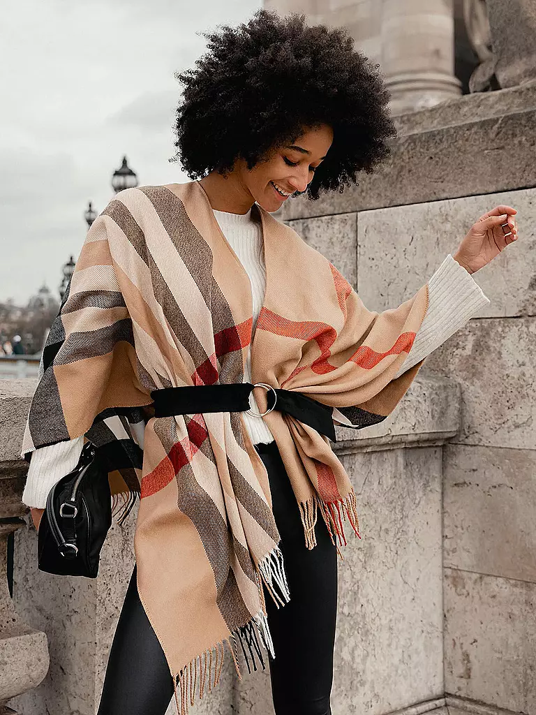 FRAAS Poncho - Cape RUANA camel