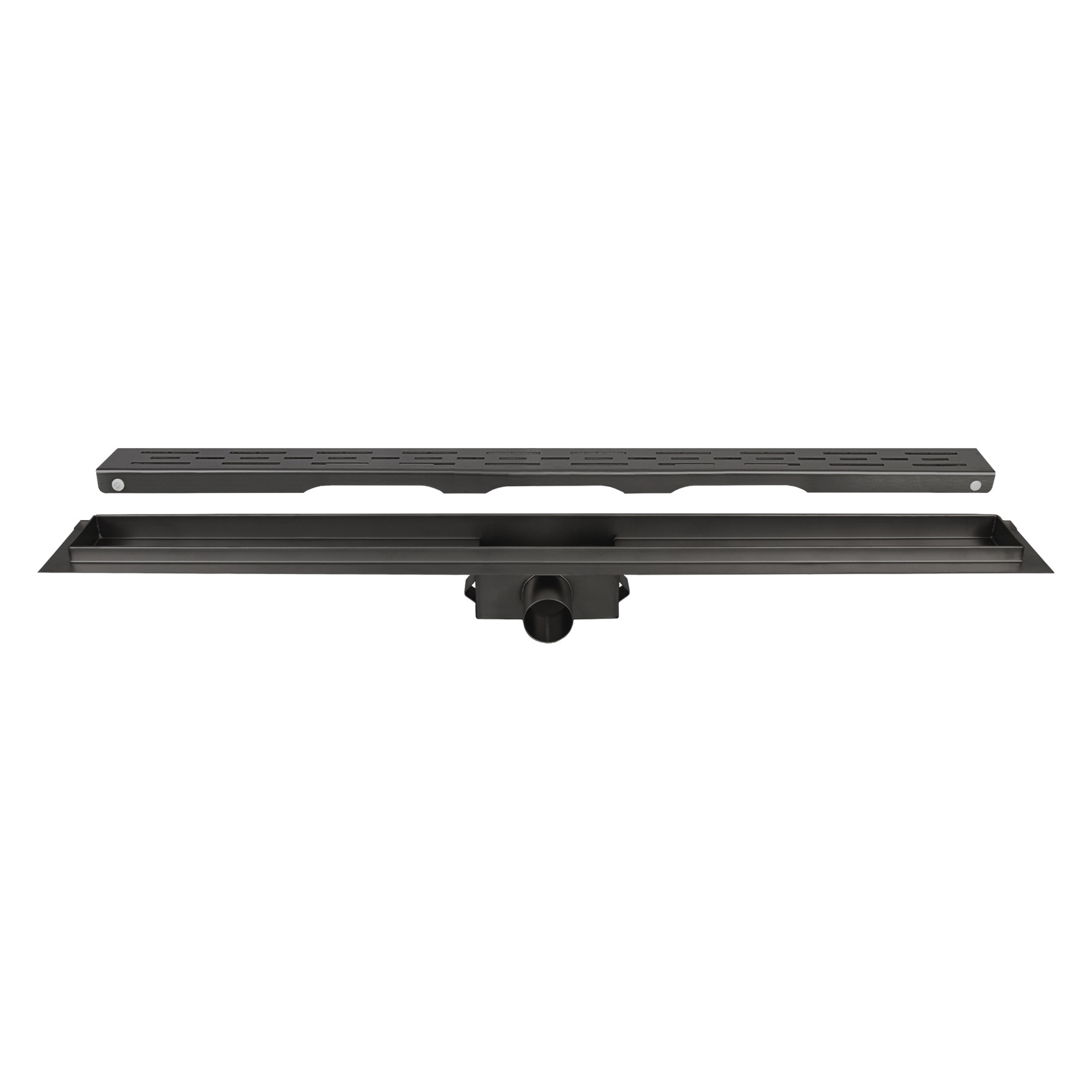 Differnz RVS douchegoot 90x7cm met flens zwart