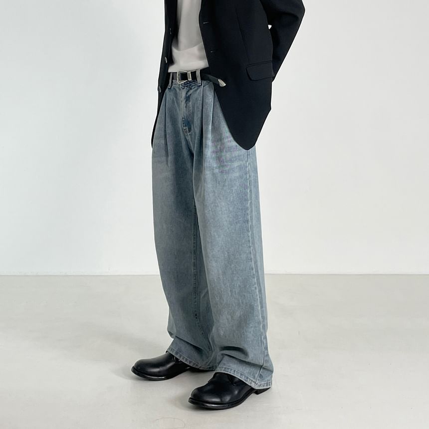 MRCYC - Mid Rise Washed Wide Leg Jeans
