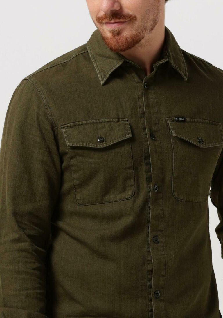 G-STAR RAW groene g-star raw casual overhemd marine slim shirt l/s