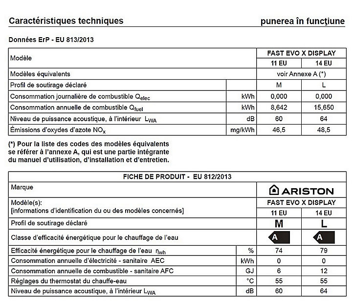 Chauffe-eau gaz instantané Ariston Fast Evo X 14 - butane/ propane