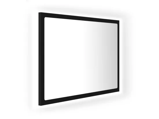 Miroir à LED de salle de bain Noir 60x8,5x37 cm Acrylique