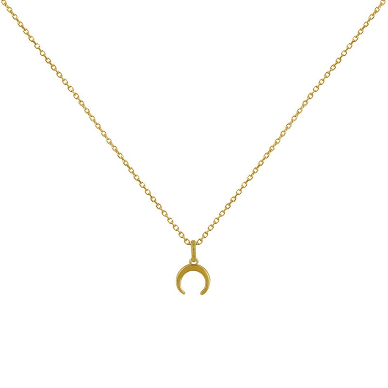 Collier Plaqué Or Petit Croissant de Lune