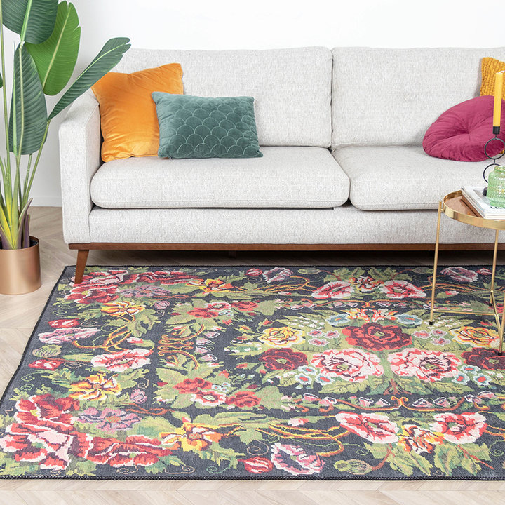 Vloerkleed - Estate Rozenkelim Groen | Bloemen