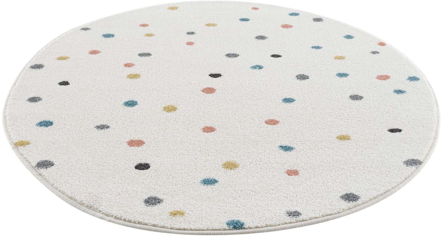 Carpet City Kinderteppich »Anime9396« rund 11 mm Höhe Spielteppich, Bunte Punkte, Weicher Flor, Pflegeleicht, Kinderzimmer