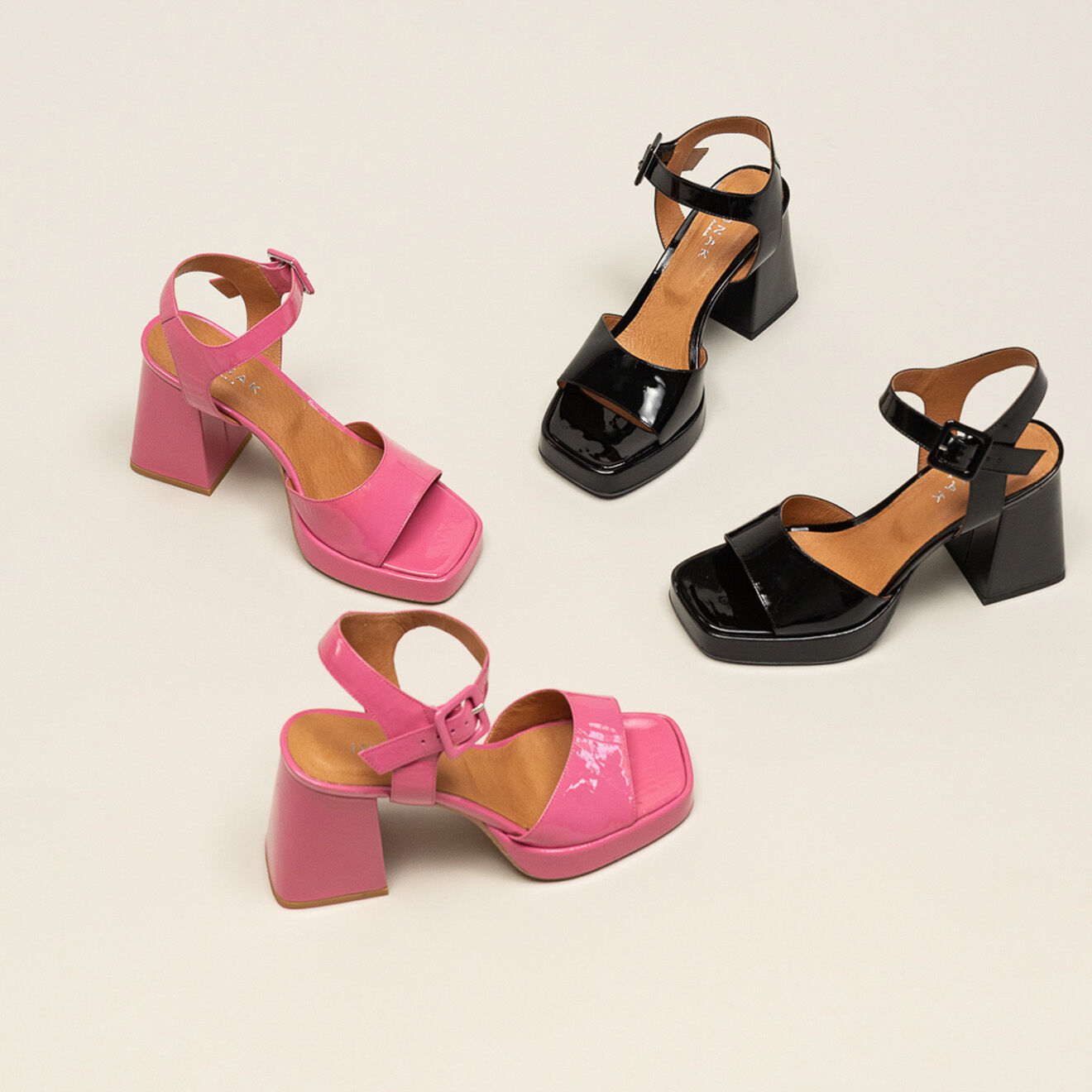 Jonak Sandales en Cuir verni Divina rose - Talon 9 cm