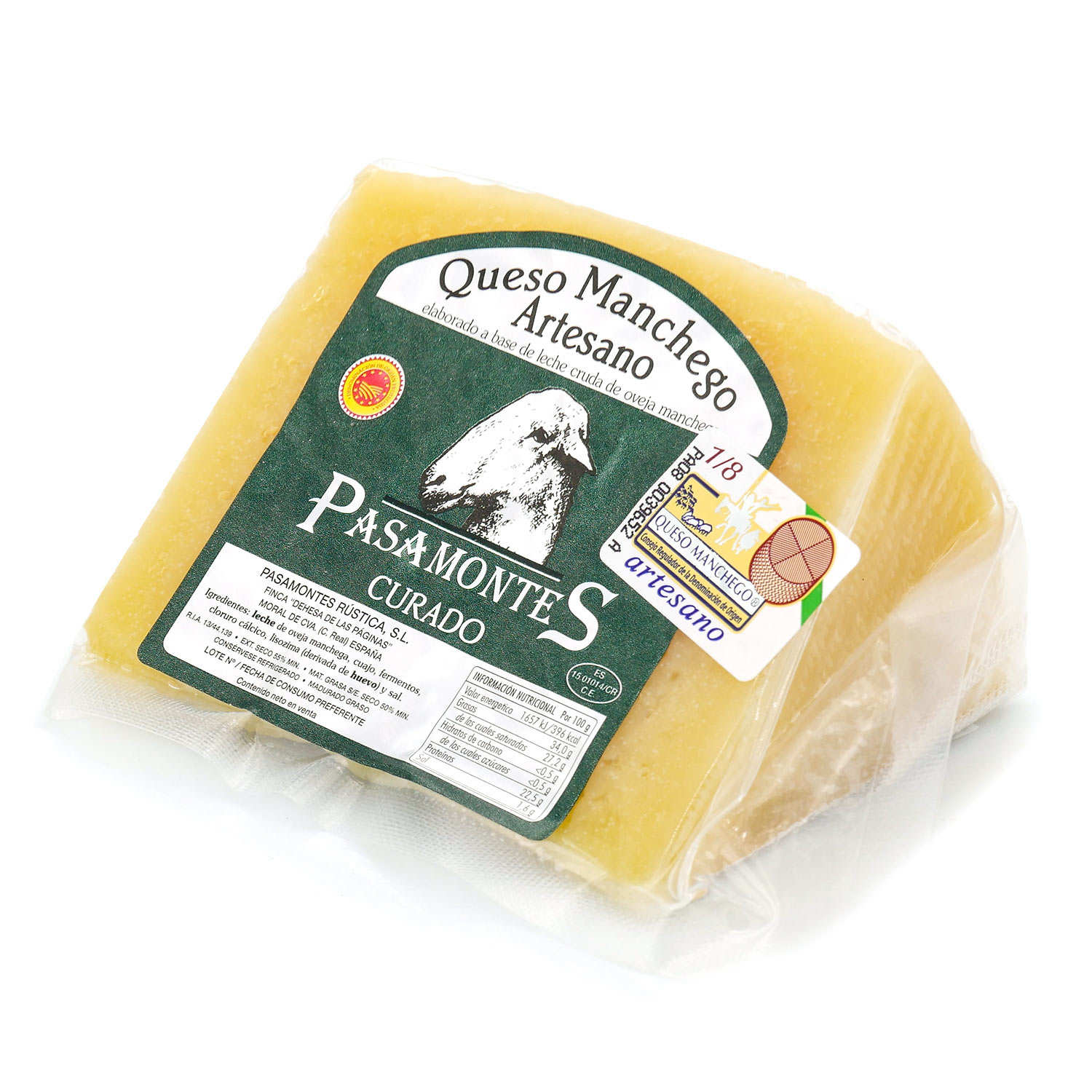 Manchego curado de La Mancha AOP - fromage au lait cru de brebis - Pasamontes