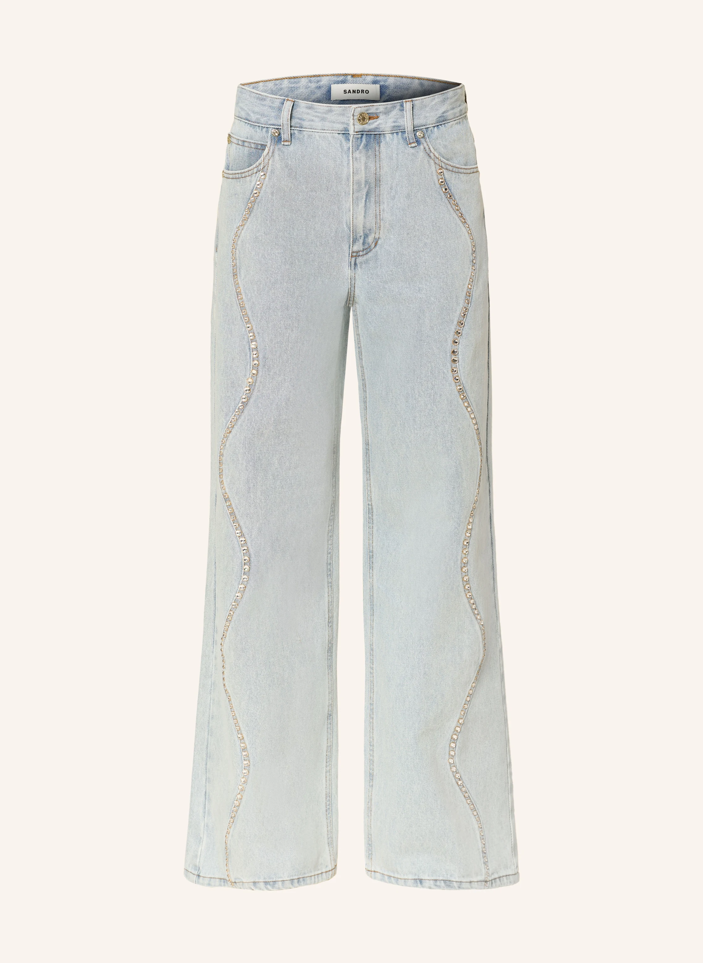 SANDRO Straight Jeans mit Schmucksteinen