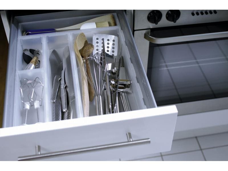 Rotho Ordnungssystem Basic 23 x 8 cm Transparent Schubladeneinteiler zur systematischen Aufbewahrung