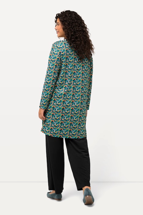 Jerseyjacke, Punkte, A-Linie, V-Ausschnitt