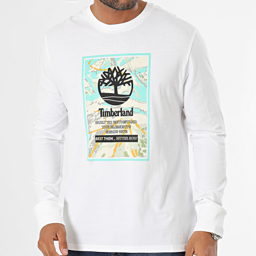 Tee Shirt Manches Longues AOP Logo A6JK9 Blanc