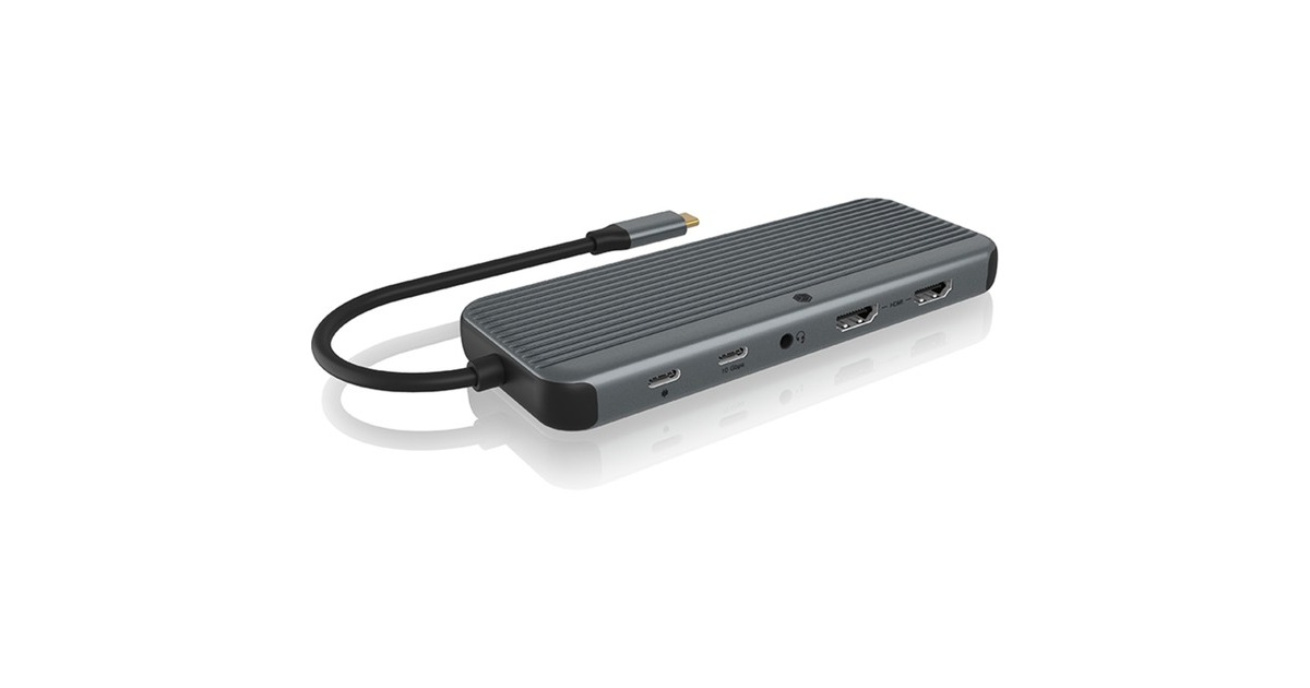 ICY BOXIB-DK4060-CPD dockingstation  (Zwart, HDMI, DisplayPort, LAN, USB-C)