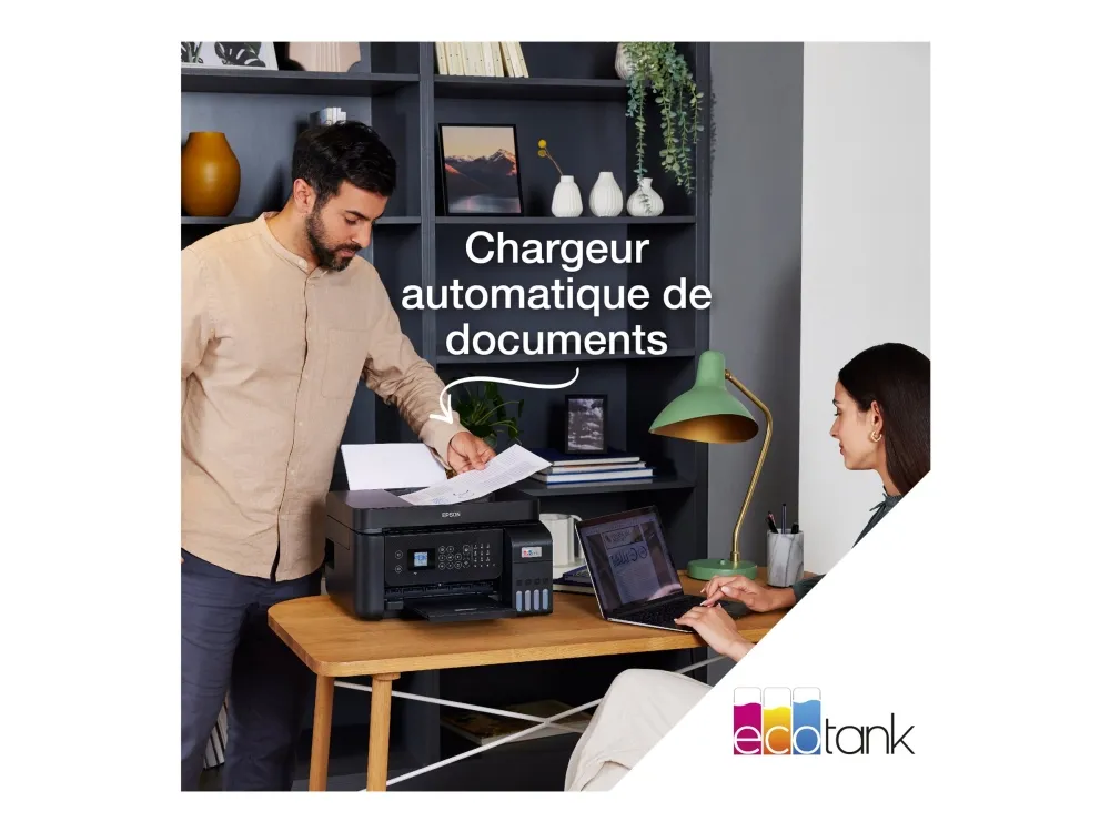 Epson EcoTank ET-3850 - Multifunktionsprinter - farve - blækprinter - A4/Legal (medie) - op til 15.5 spm (udskriver) - 250 ark - LAN, Wi-Fi