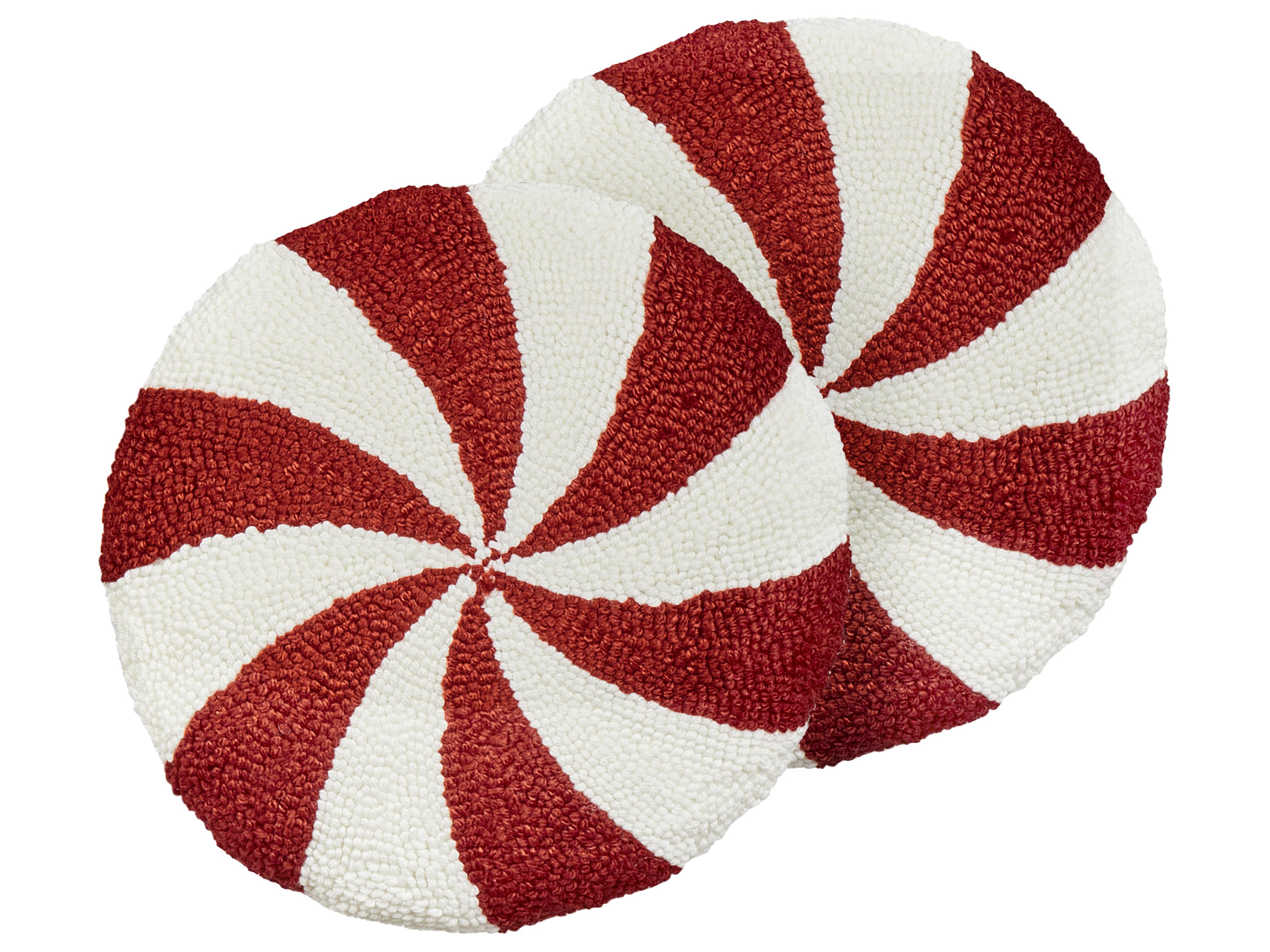 Set van 2 sierkussens SWIRL CANDY Bouclé 40 x 40 cm Rood