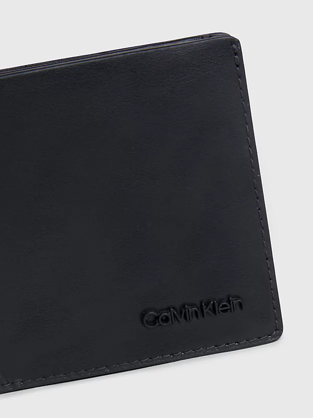 Carteira RFID com porta-moedas em couro