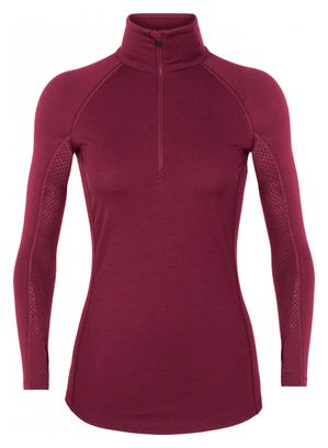 Maillot Manches Longues Femme Icebreaker 200 Zone Half Zip Rose