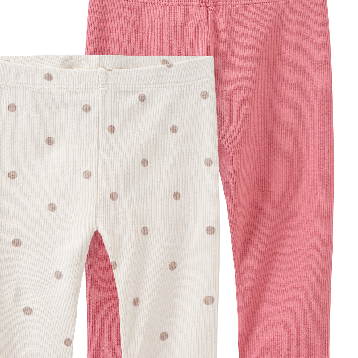 Topomini 2 Newborn Leggings mit Rippstruktur creme / altrosa