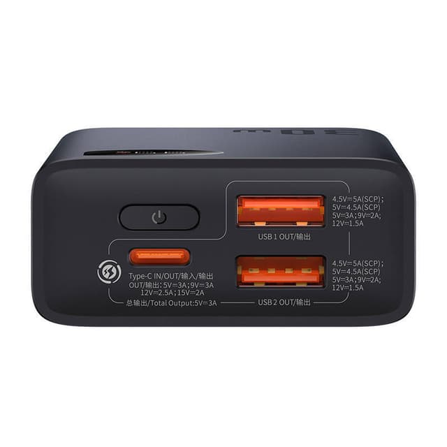 Powerbank Baseus Adaman2 10000mAh, 2xUSB, USB-C, 30W (sort)