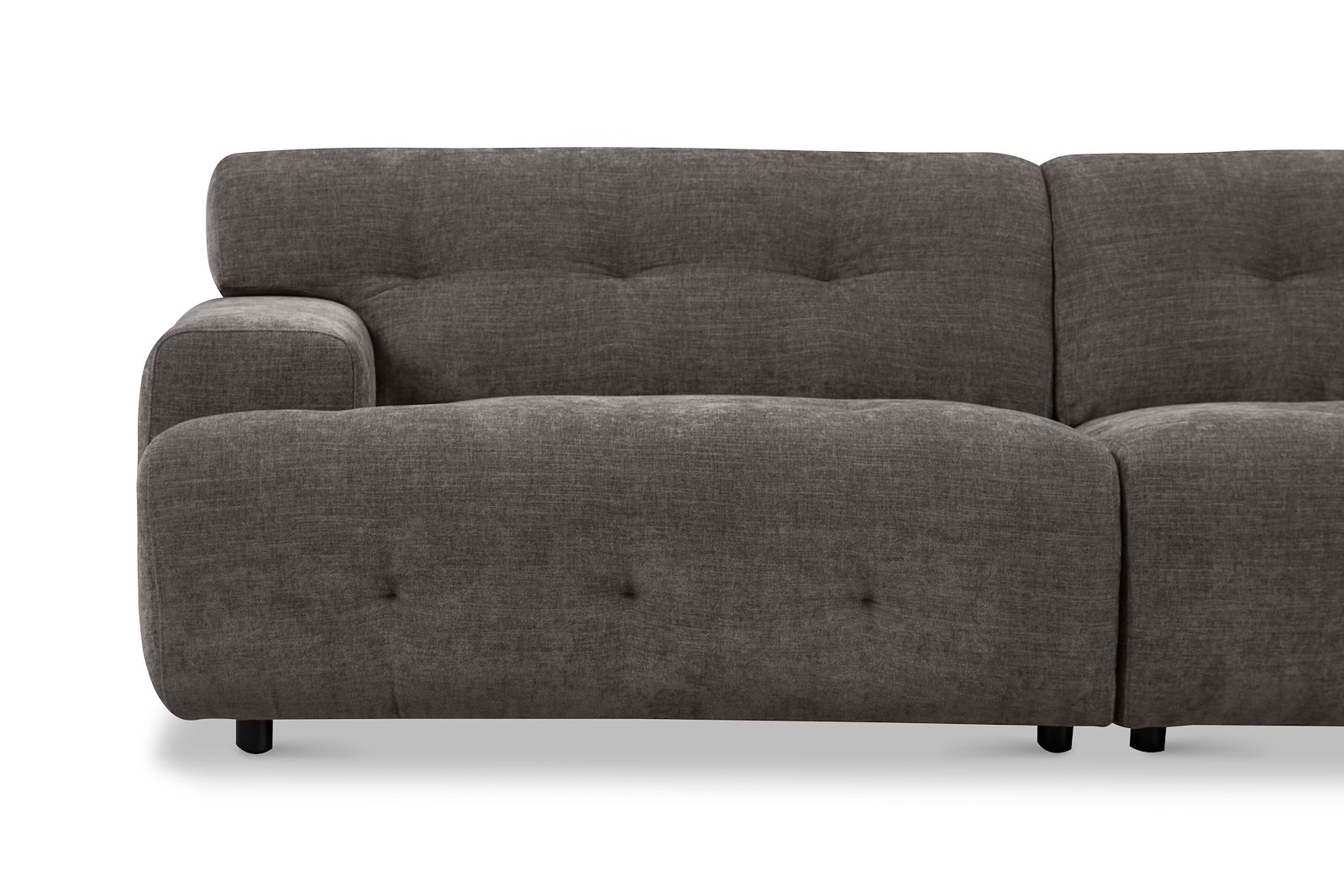 Bob 3-seter Tekstil City 85 Grey med sorte ben.