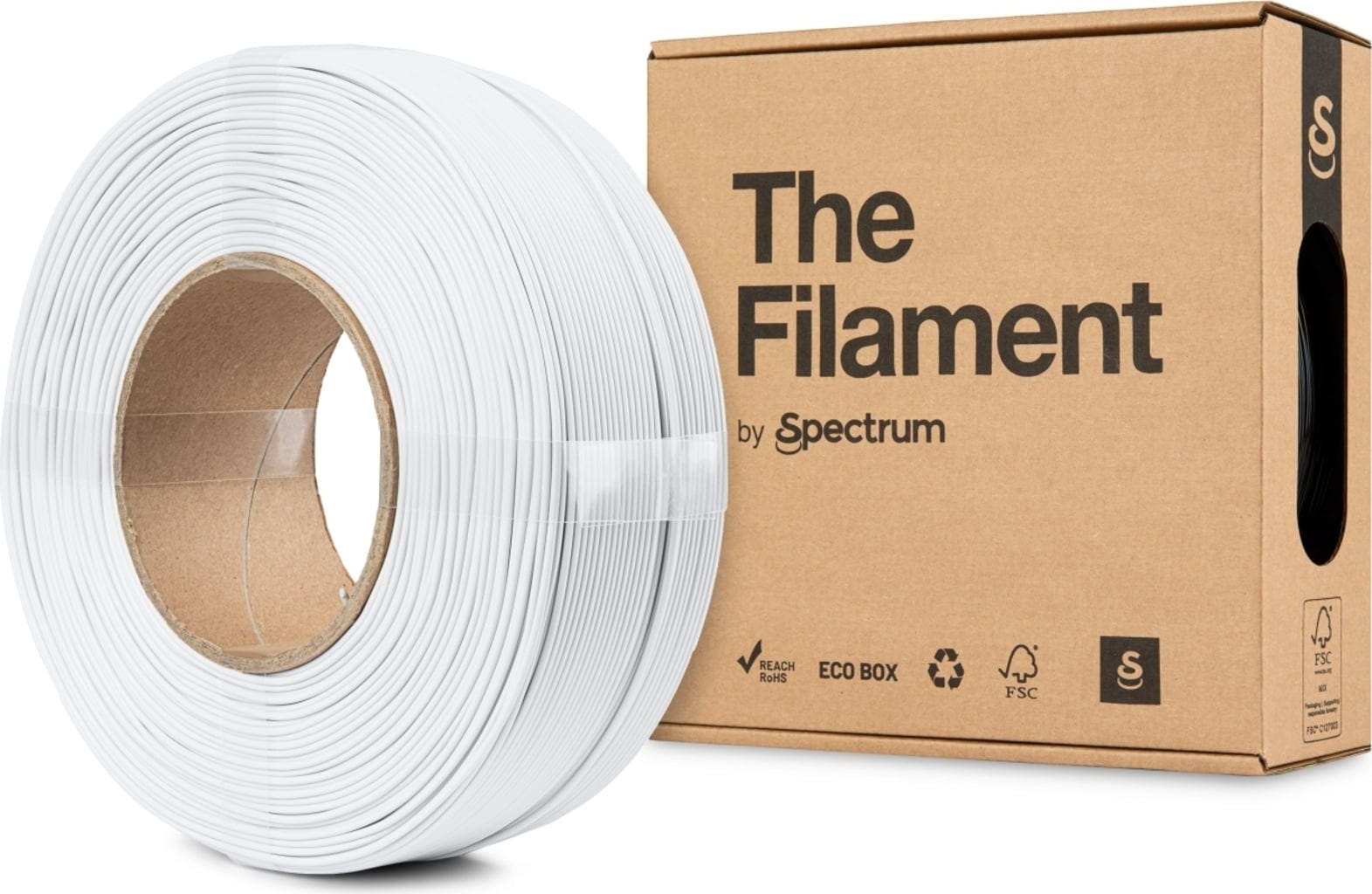 The Filament  Refill PLA Matte Snow White, 1,75 mm / 1000 g    Mattes PLA ohne Spule für funktionale & dekorative Anwendungen in Snow White