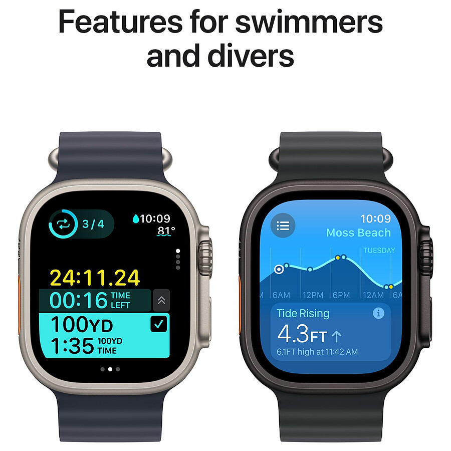 Apple Watch Ultra 2 GPS + Cellular 49 mm - Titane Naturel - Bracelet Alpine Sahara M