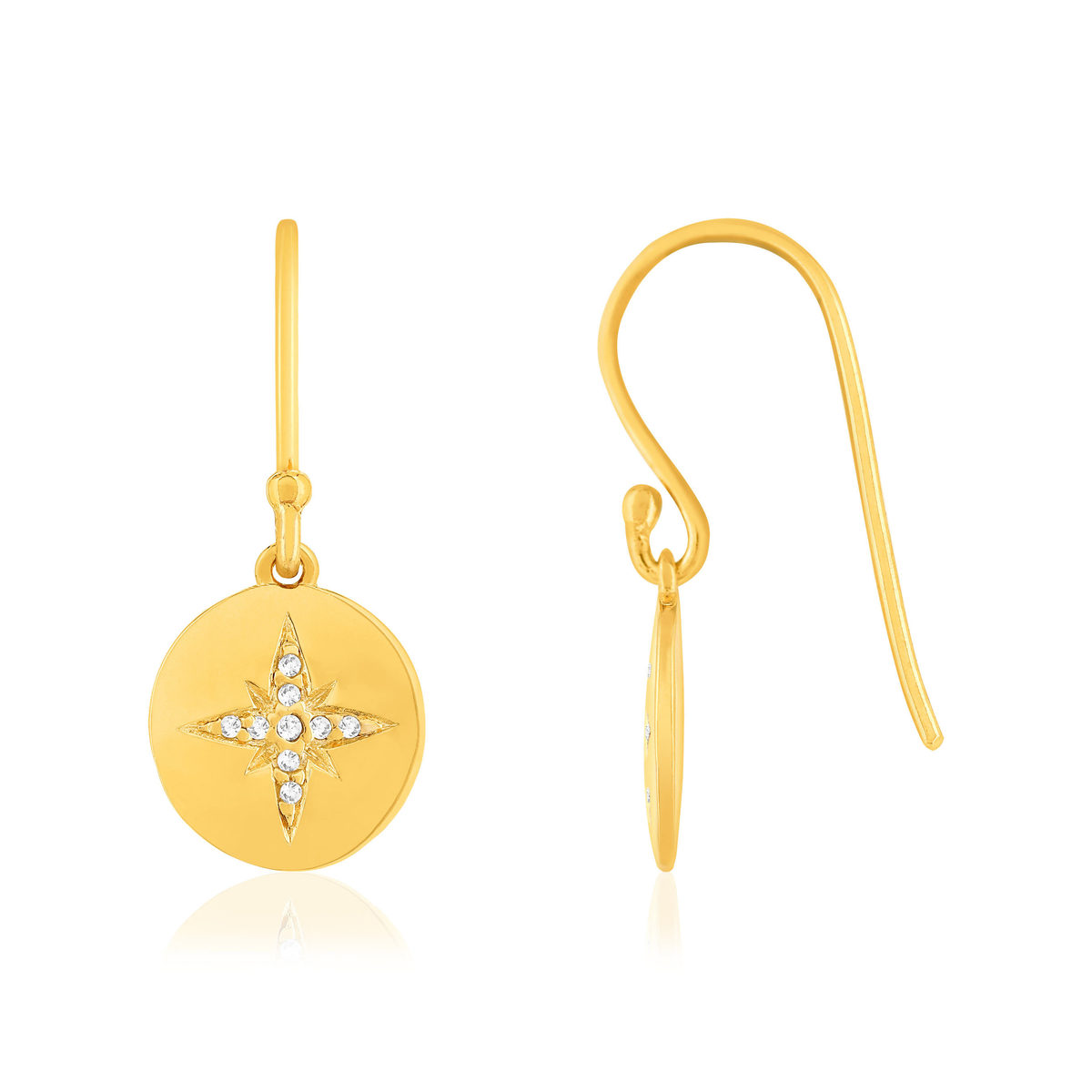 Boucles d'oreilles plaqué or jaune zirconias